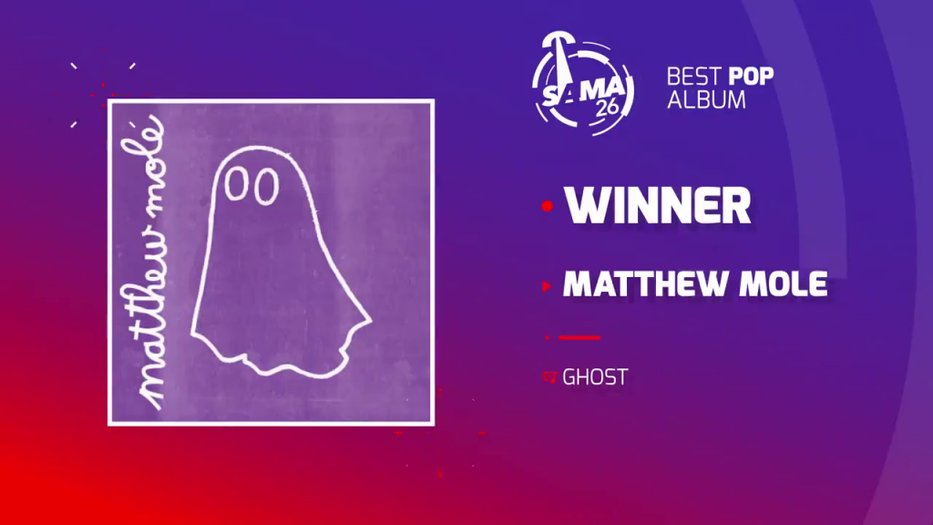 Mathew Mole wins at the SAMA Awards 2020