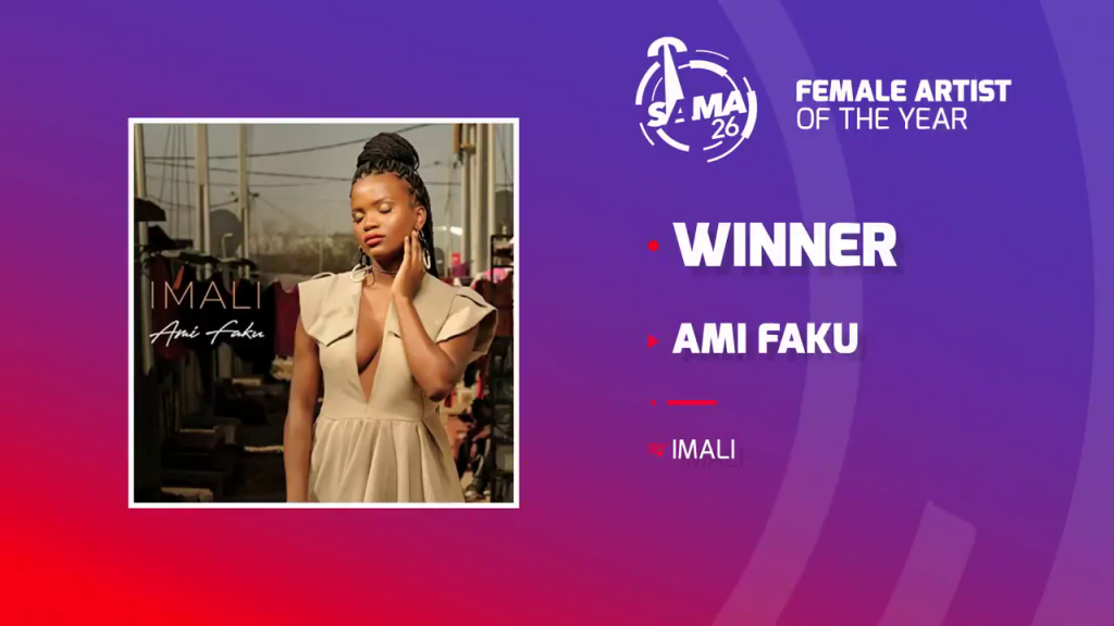 Ami Faku wins at the SAMA Awards 2020